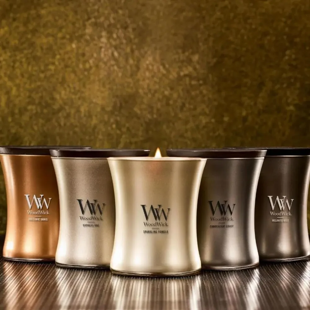 WoodWick Rosa D'Oro 9.7oz Candle Crackling Wick Precious Metals Collection‎